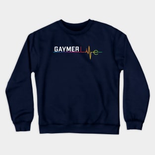 Gaymer life Gaymer Girl / Boy Gamer Gayming Gay Pride Heartbeat Crewneck Sweatshirt